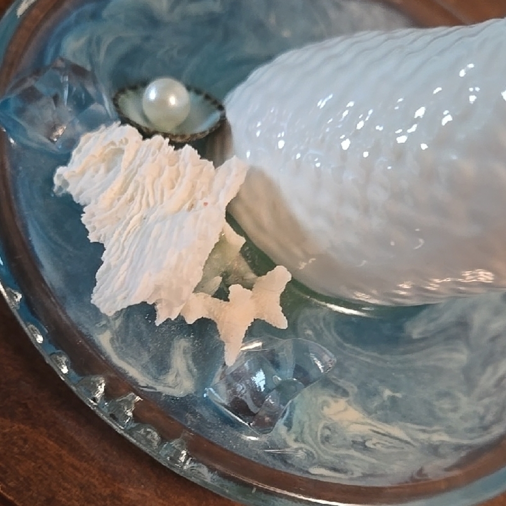 White Ceramic Mermaid Tail Decor - Picture 2 of 8